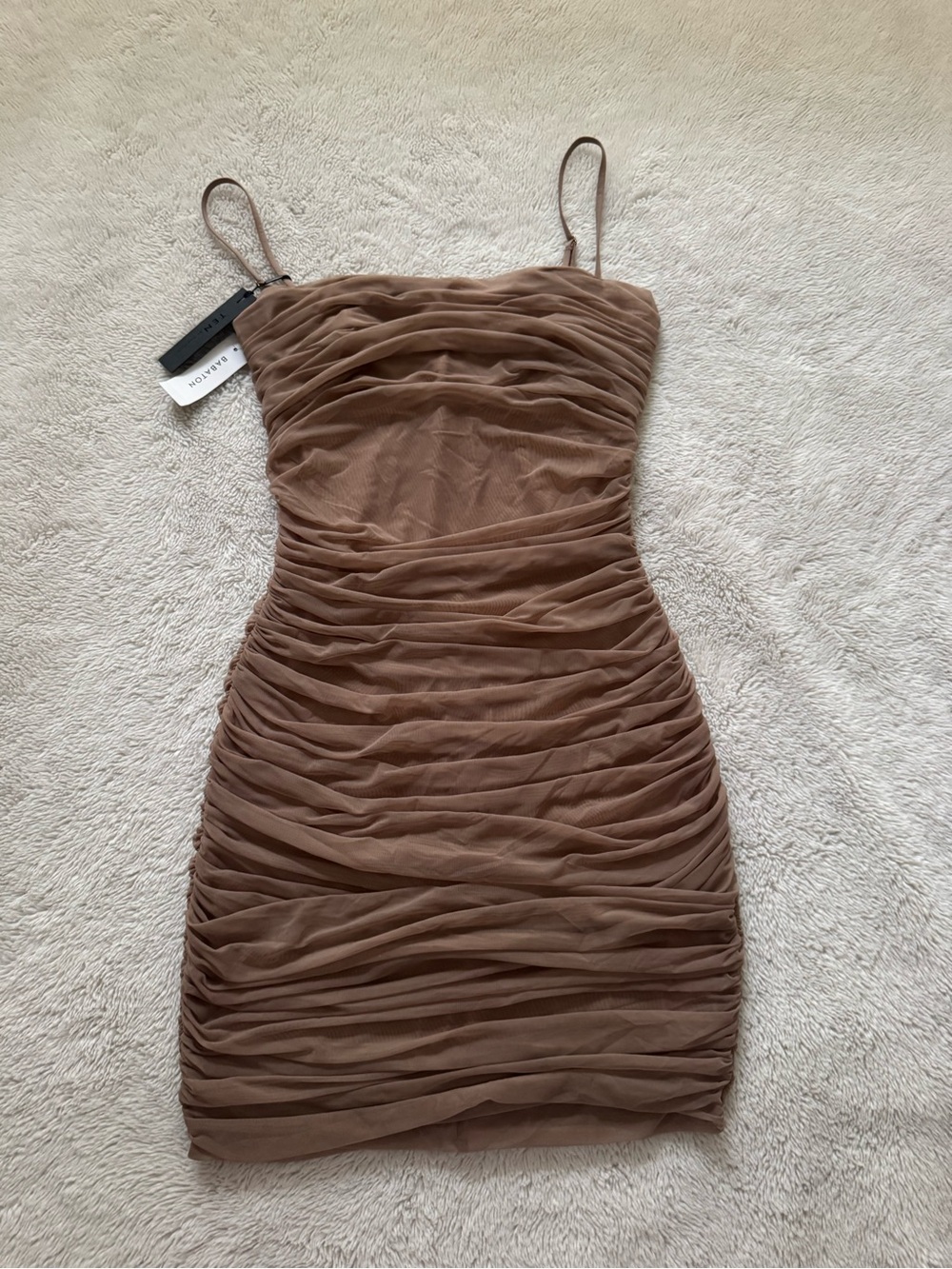 Aritzia babaton dark tan mini dress